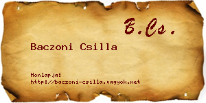 Baczoni Csilla névjegykártya
